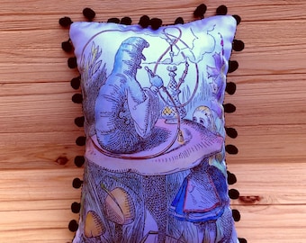 Alice in Wonderland Pillow, Handmade Classic Literature Art Pillow (with Fluffy Stuffing)