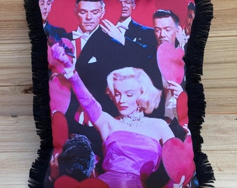 Gentlemen Prefer Blondes Pillow- Handmade Classic Movie Art Pillow (with Fluffy Stuffing) |Jane Russell |Marilyn Monroe