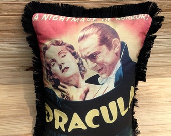 Dracula Pillow: Handmade Classic Horror Movie Art Pillow (with Fluffy Stuffing), Bela Lugosi