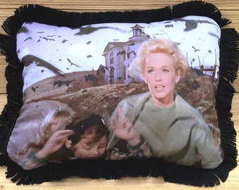 The Birds- Handmade Classic Horror Movie Art Pillow (with Fluffy Stuffing) | Alfred Hitchcock