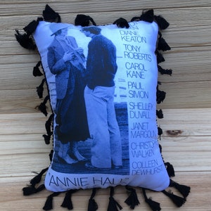 Annie Hall Pillow - Diane Keaton and Woody Allen  - Handmade Classic Movie Art Pillow (with Fluffy Stuffing)