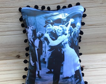 You Can’t Take it with You Pillow, Jean Arthur and James Stewart, Handmade Classic Movie Art Pillow with Fluffy Stuffing