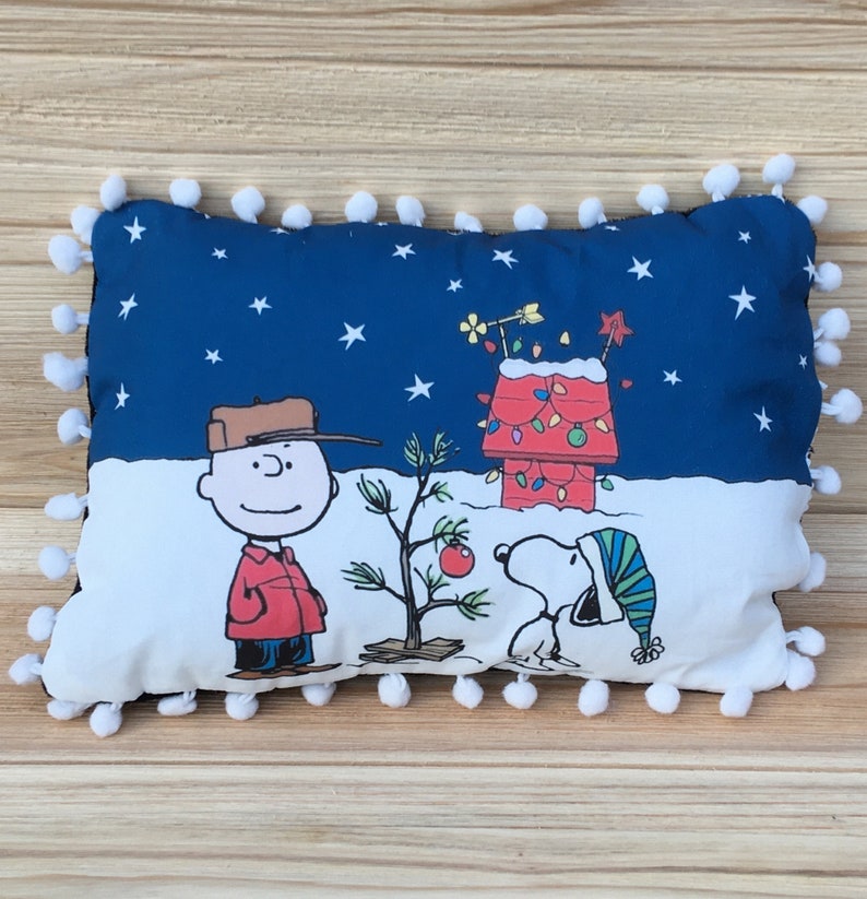 Snoopy Pillow Charlie Brown Christmas Handmade Accent  Etsy