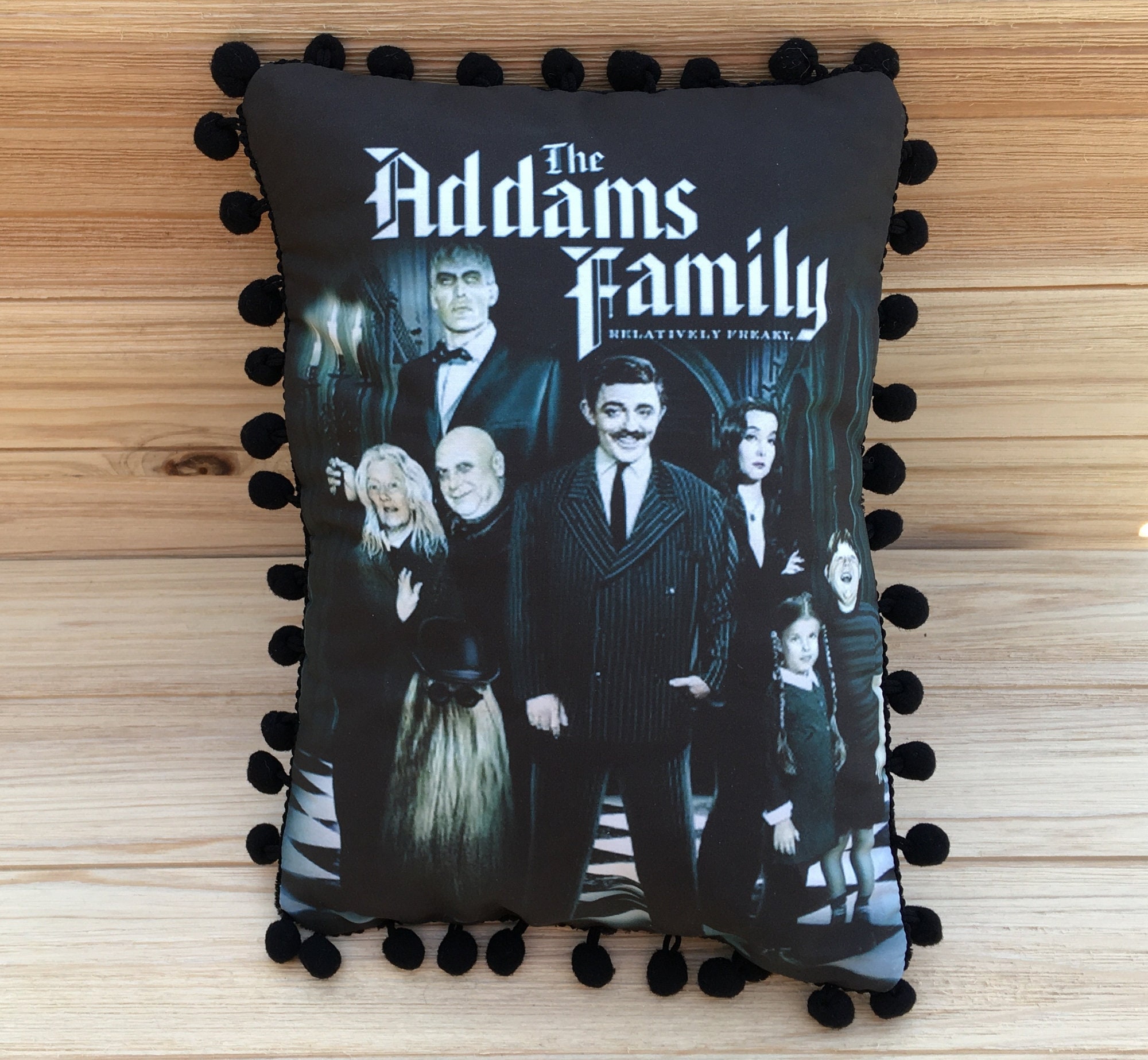 The Addams Family Pillow: Handmade Classic TV Art Pillow (with Fluffy Stuffing), Gomez, Morticia
