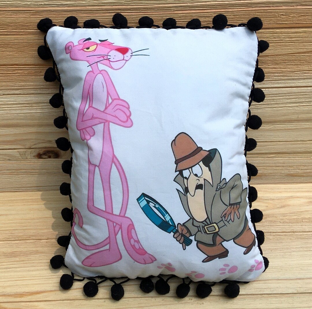 The Pink Panther Pillow Handmade Classic Cartoon Art Pillow Etsy