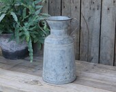 enchanting French zinc jug for dried flowers, utensils or decoration