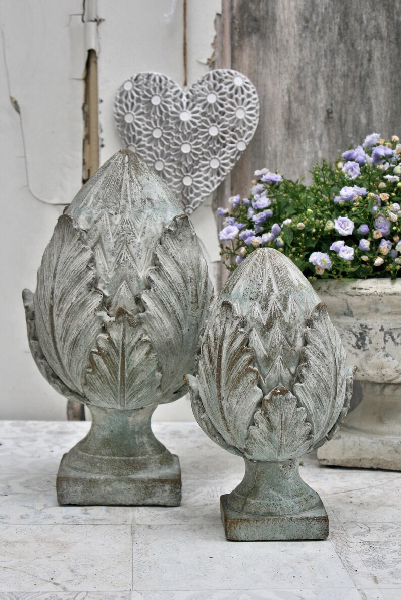 Wunderschöne Pinienzapfen aus Zement grau / weiß / grün mit | Etsy