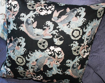 CUSHION COVER with Japanese Koi pattern