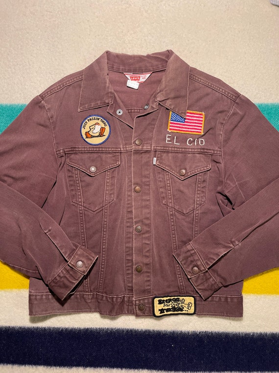 Maroon jean cheap jacket