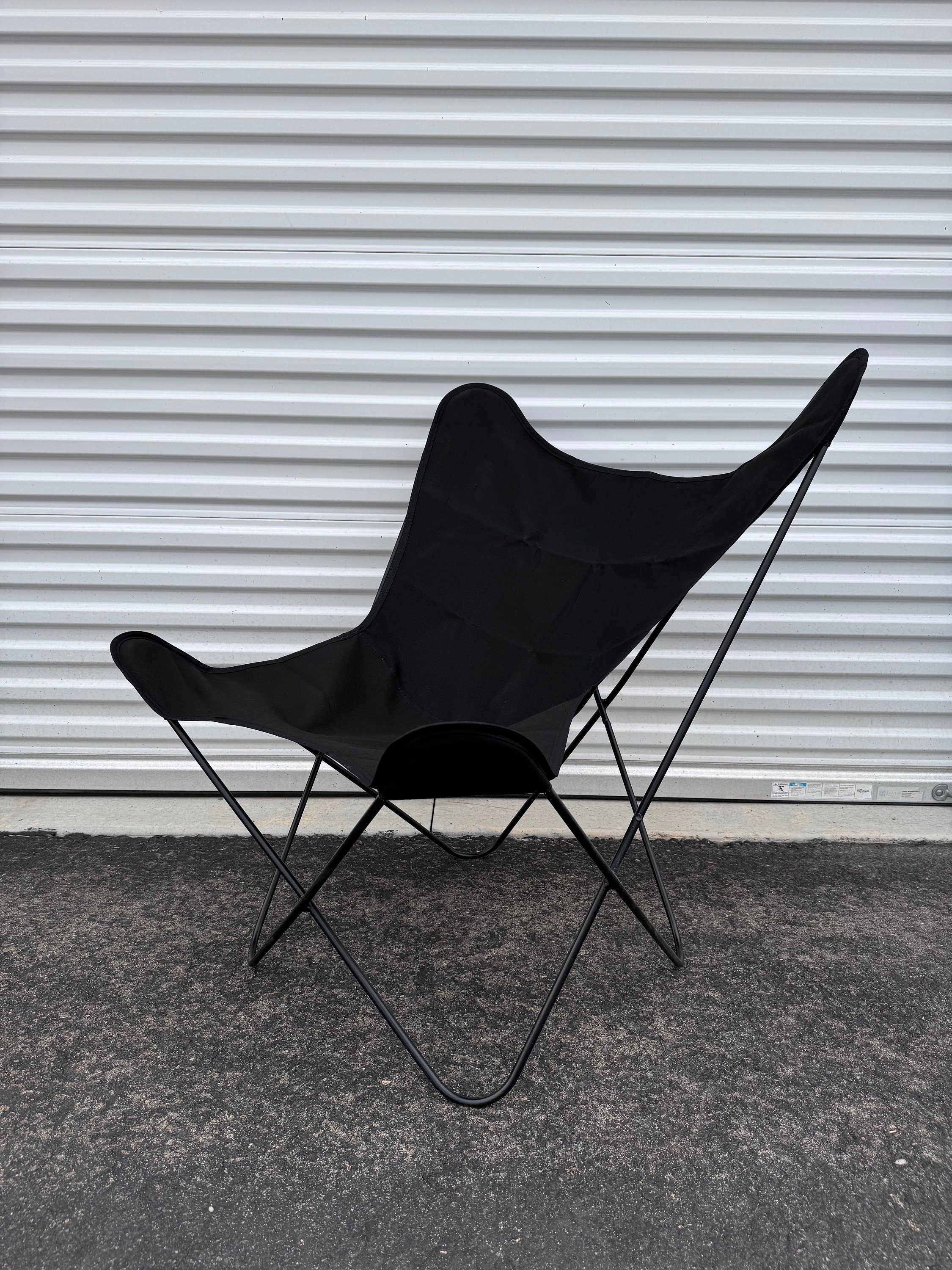 black butterfly metal patio chair