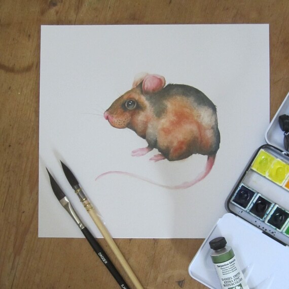 Field Mouse Watercolor Print A4 Illustration Print Gift Etsy UK