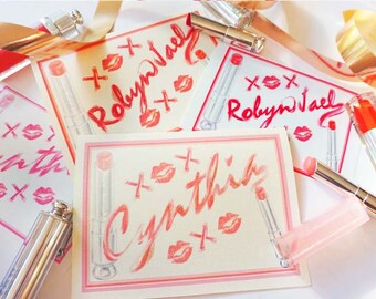 Custom Lip-Stained Name Collection (Pack of 4,8)