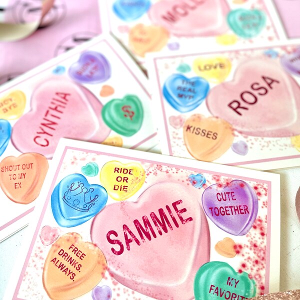 Custom Candy Heart Card