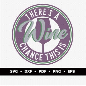 Er is een kans dat dit wijn is. Silhouet Cricut SVG gesneden bestand digitaal bestand SVG zeggen clip art Vector, SVG, DXF, PDF, PNG, EPS