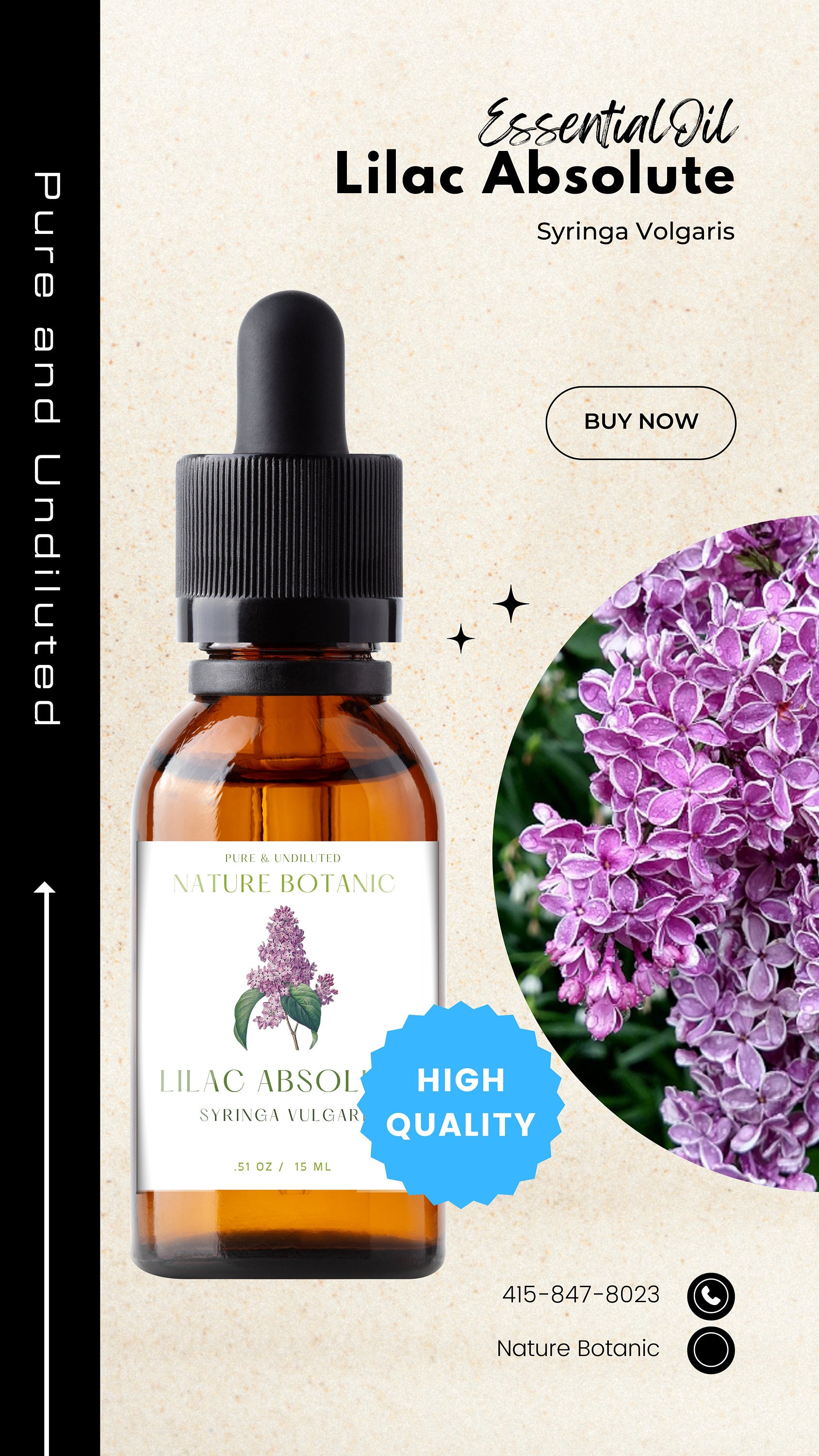 Lilac Absolute (Syringa Vulgaris) Essential Oil, Size: 10ml (1/3oz)