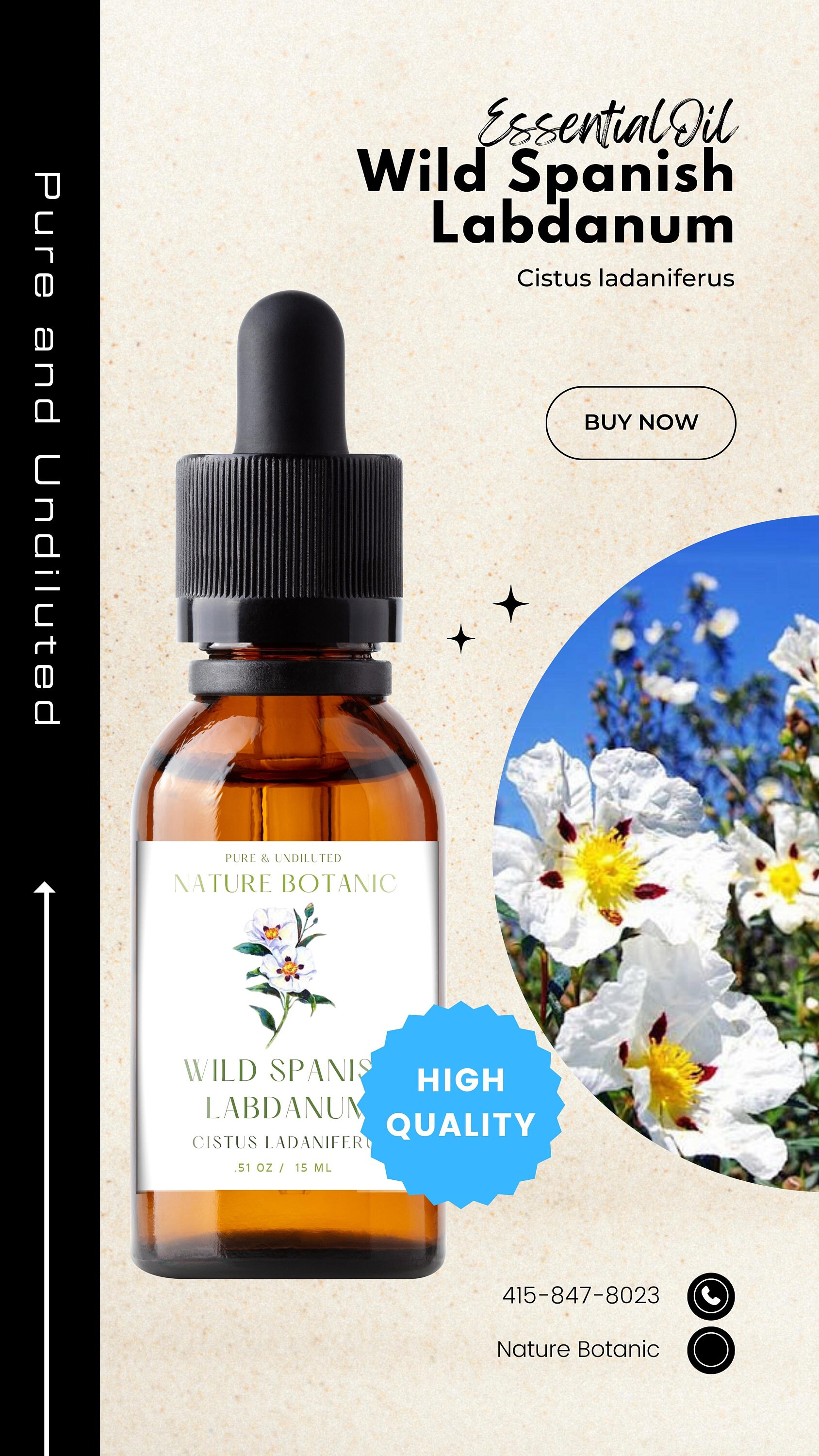 Mystic Moments | Labdanum PQ Absolute Oil 10ml (Cistus Ladanifer) Perfume  Quality Absolute Oil for Skincare, Perfumery & Aromatherapy