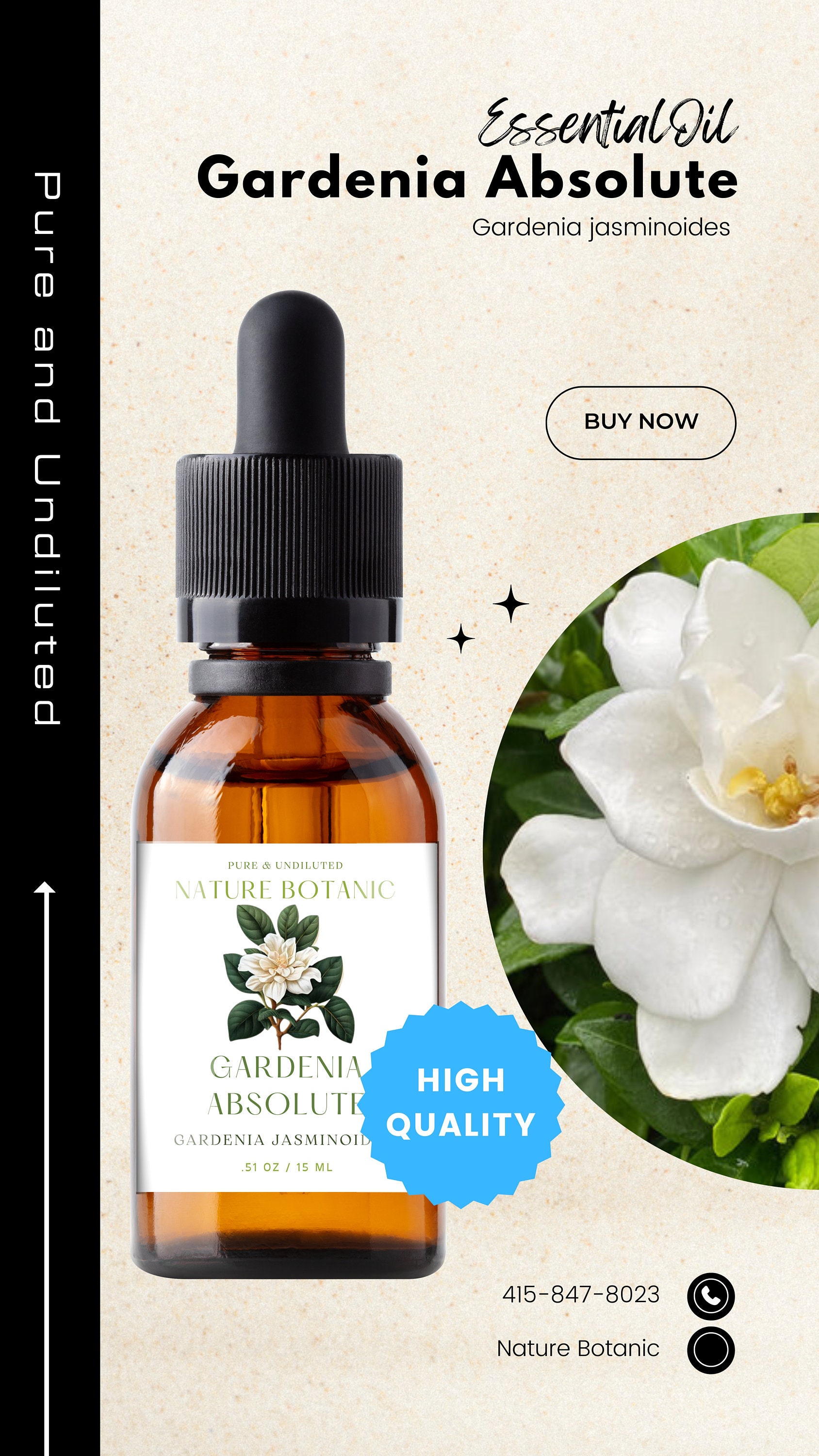 Gardenia Essential Oil Organic Qlant & Natural 100% Pure Therapeutic G –  MUMAZYL