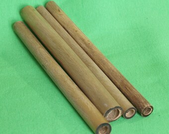 NATURAL (4) 7" Bamboo Straws/Sticks Bird Toy/Parrots - Conure, Quaker, Parrotlet, Senegal, Myers, Pionus, African Grey / Small Animal Chew