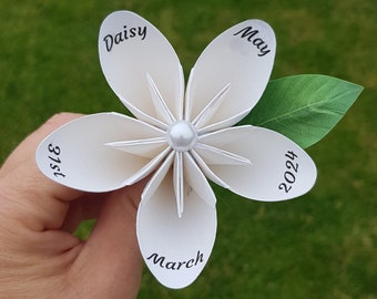 Personalised Paper Flower Gift, Paper Wedding Decor, 1st Anniversary