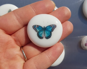 Butterfly Glass Pebble Magnets, Magnet Board Magnets, Magnetic Board Magnets, Office Board Magnets, Study Magnets, Fridge Magnets