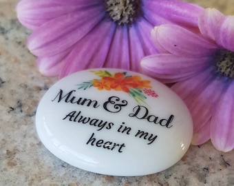 Mum & Dad always in my heart, Pocket pebble, Family loss gift, Bereavement, Keepsake, Memorial gift, Memory box, Bereavement gift