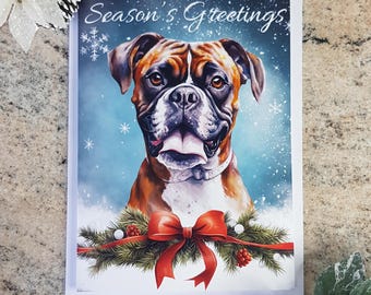 Christmas Card, A5, Choose Your Breed, Xmas Pet Card, Boxer, Labrador, Cockerpoo, Pug, French Bulldog, Dog Lover, Yorkie,Season's Greetings.