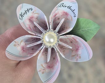 Birthday Paper Flowers, Origami Floral Gift, Home Decor