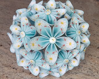 Paper flower bouquet, Daisies, Blue Flowers, Birthday Gift, Gifts for her, Gifts for mum, Paper flowers, Unique Gifts, home decor