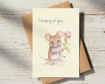 Thinking Of You Card, Bereavement Card, 5x7" Pet Loss Card, Greetings card,