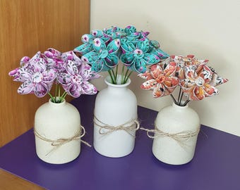 Origami Paper Flower Bouquet, Floral Table Decor, Mother's Day Gift
