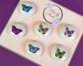 Butterfly Glass Pebble Magnets, Magnet Board Magnets, Magnetic Board Magnets, Office Board Magnets, Study Magnets, Fridge Magnets