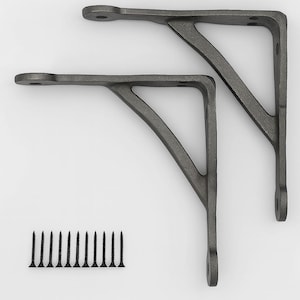 Iron Penny End Shelf Bracket 10x10 Inch Bracket Antique Iron (pair)