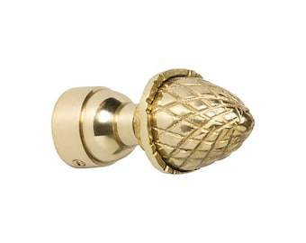 Solid Brass Acorn Finial 19 mm Polished Brass Curtain Pole Finial, Convient pour poteau de 19mm de diamètre