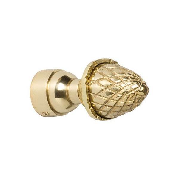 Solid Brass Acorn Finial 19 mm Polished Brass Curtain Pole Finial, Suitable for 19mm Diameter pole