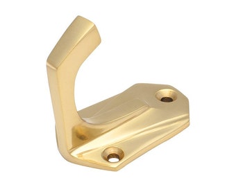 New Solid Brass Double Prong Robe Hook Angelica By KBC Global 2.5" Diameter 