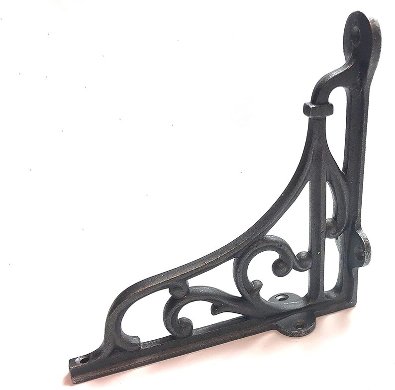 Classic Victorian Scroll Shelf Brackets Pair in Antique Iron Etsy UK