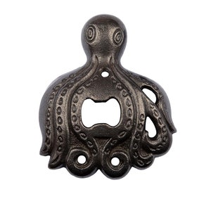 Cast Iron Octopus Bottle Opener Wall Mounted, Supplied With Fixing Screws