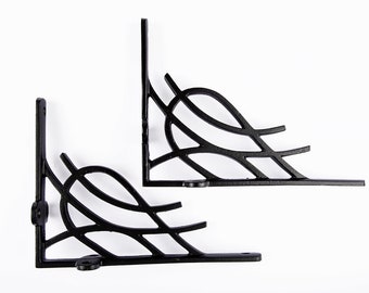 6''x4.5'' Designer Antique Black Shelf Bracket - Pair Of High Quality Cast Iron Shelf Bracket