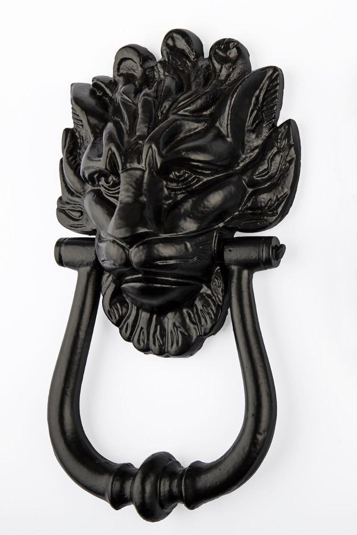 Antique Black Lion Head Door Knocker Large 8x4.5 - Etsy