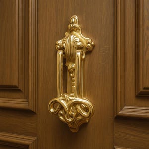Solid Brass Federation Door Knocker - 210 X 80 Mm