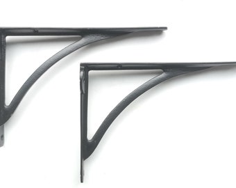 Pair Of Ironbridge Shelf Brackets 8 X 10 Inch With Antique Black Available With Matching Fixings