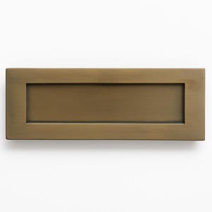 Buzón victoriano de latón macizo con acabado en placa para cartas de latón satinado antiguo (10'' x 3'' o 10'' x 4'') Acabado excelente de alta calidad