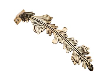 1 Antique Brass Curtain Tie Back Leaf Design Curtain Tieback Home Decoration