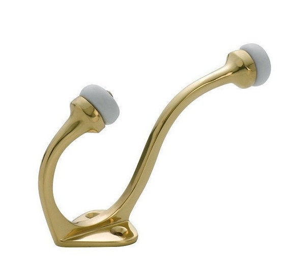 Heritage Brass Coat and Hat Hook With Porcelain TIP Polished Brass