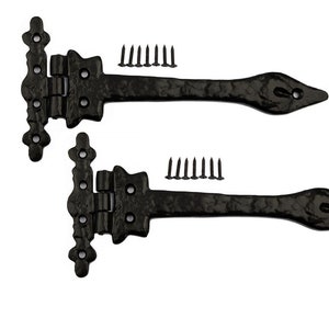 Malleable Antique Black Cast Iron Leaf Hinge - 6&#39;&#39; (152mm) 1 Pair