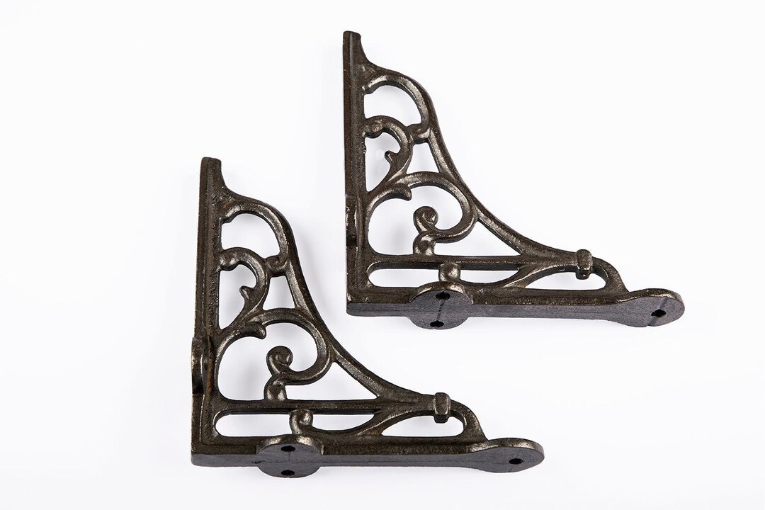 Victorian Scroll Shelf Brackets 9x6 Inch Bracket Cast Iron Home Decoration and Improvementpair