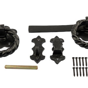 Antique Black Twisted Ring Latch 10&#39;&#39; - High Quality Cast Iron Supplied With Screws