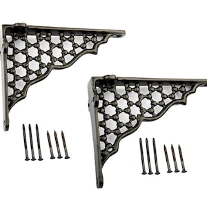 8x7&#39;&#39; Antique Black Shelf Bracket Honeycomb - Pair