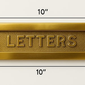 Massief messing Poolse letterplaat 10 * 3 - letters reliëf