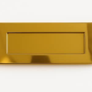 Massief messing Victoriaanse brievenbus afgewerkt in gepolijst satijnmessing briefbord (10&#39;&#39;x 3&#39;&#39;)